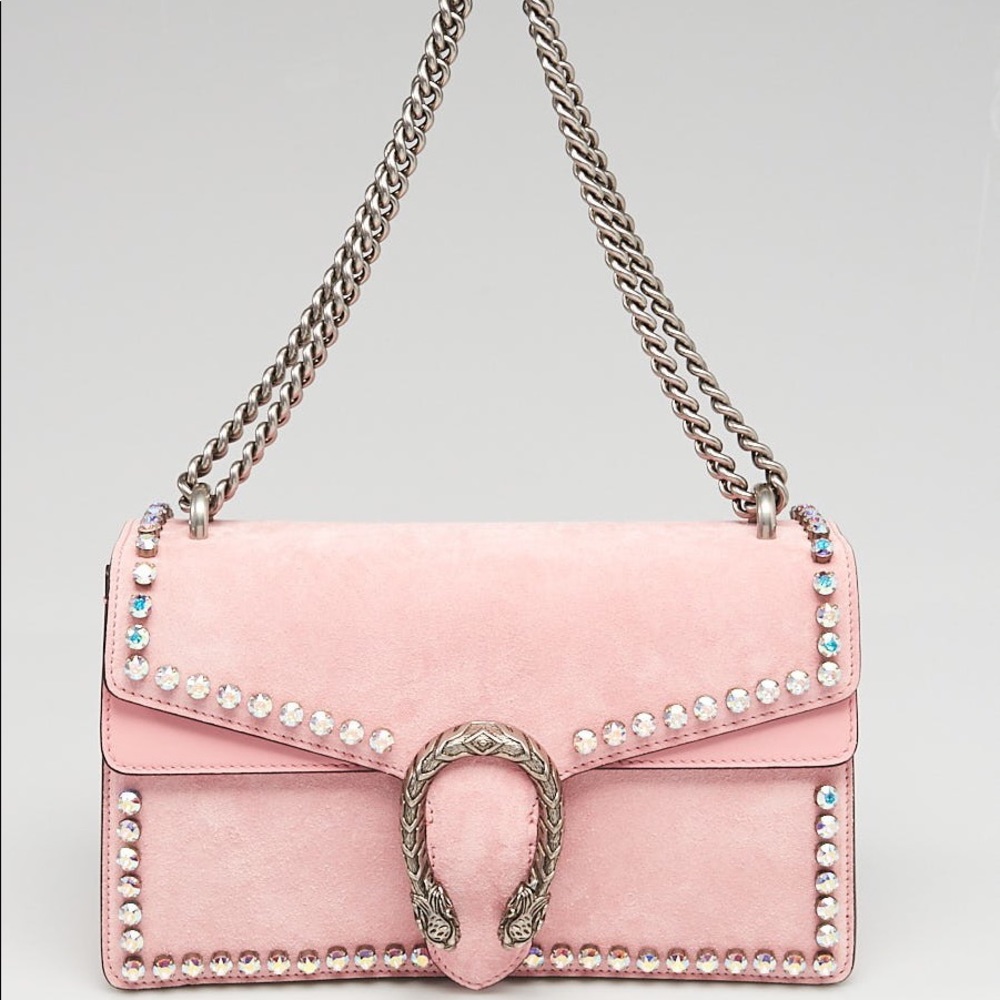 Gucci Pink Suede Dionysus Bag Swarovski Crystals - Picture 2 of 6
